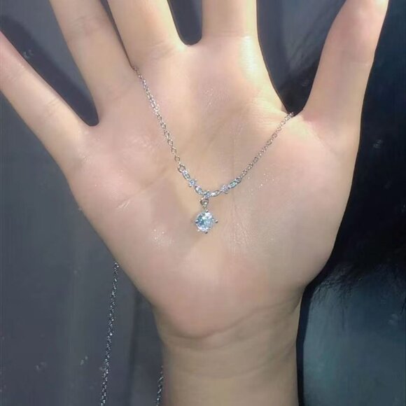 Promise Me Sterling Silver & Diamond Promise Necklace - Symbol of Vows - Picture 3 of 7